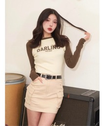 ラグランスリーブグラフィックロングTシャツ