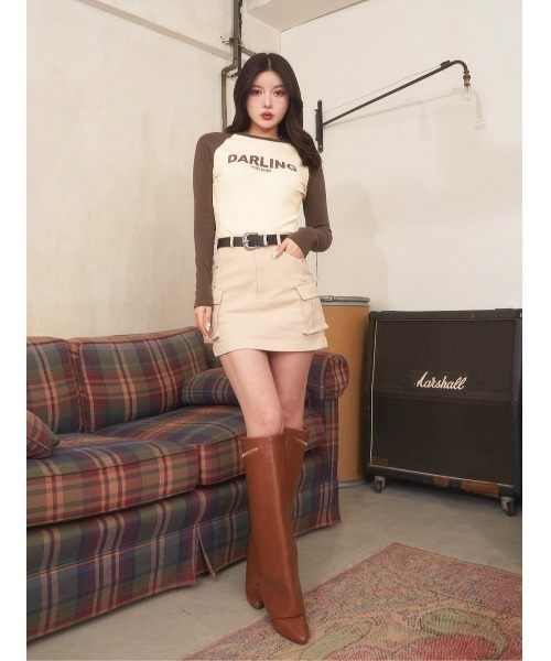 Darich（ダーリッチ）の「ラグランスリーブグラフィックロングTシャツ（Tシャツ/カットソー・レディース・ブラック/ブラウン・FREE）」の4枚目の写真