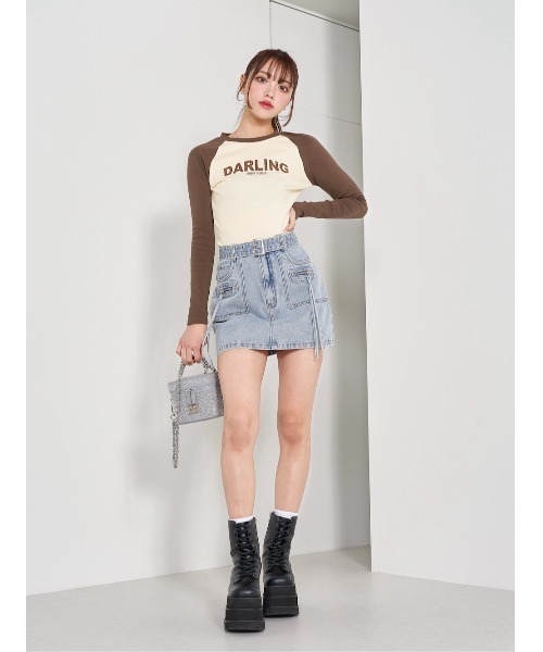 Darich（ダーリッチ）の「ラグランスリーブグラフィックロングTシャツ（Tシャツ/カットソー・レディース・ブラック/ブラウン・FREE）」の7枚目の写真