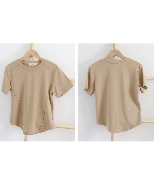 Miniministore(ミニミニストア)の「無地 Tシャツ クルーネック レディース(Tシャツ/カットソー・レディース・ブラック/ライトベージュ/ホワイト/ダークベージュ/ダークグレー・FREE)」の9枚目の写真
