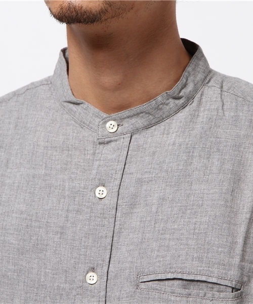 WEGO（ウィゴー）の「WEGO/ビエラバンドカラーロングシャツ（シャツ/ブラウス・メンズ・杢グレー/ブルー系その他/グレー系その他・MEDIUM/LARGE）」の14枚目の写真