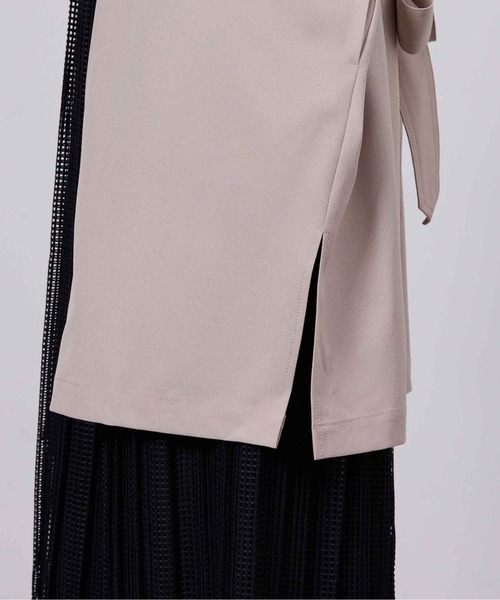 Chez toi（シェトワ）の「袖口リブ着流しコート（ノーカラージャケット・レディース・ネイビー/グレイッシュベージュ/カーキ・FREE）」の14枚目の写真