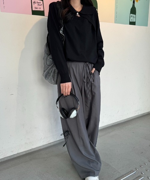 セール】《Delfy》レイヤード風胸開きニット（ニット/セーター