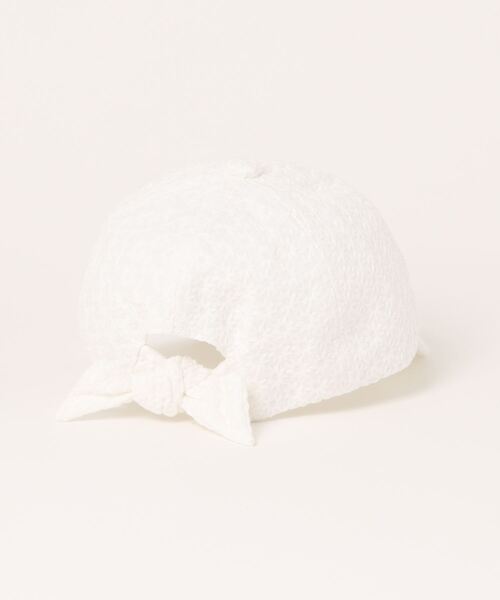 HAKKA KIDS（ハッカキッズ）の「花柄レースキャップ（キャップ・キッズ・サックスブルー/ホワイト/ピンク・M/L）」の4枚目の写真
