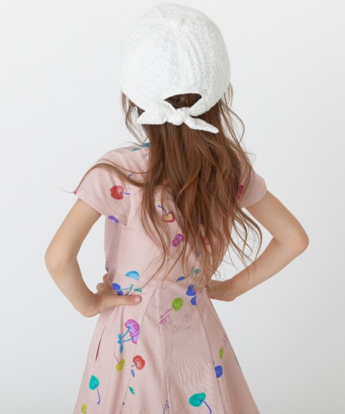 HAKKA KIDS（ハッカキッズ）の「花柄レースキャップ（キャップ・キッズ・サックスブルー/ホワイト/ピンク・M/L）」の5枚目の写真