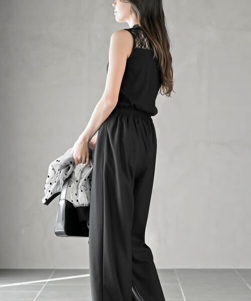 rps（アールピーエス）の「レース切替ハイネックタンクトップ（タンクトップ・レディース・オフホワイト/アイボリー/ブラック/グレイッシュベージュ・M/L）」の7枚目の写真