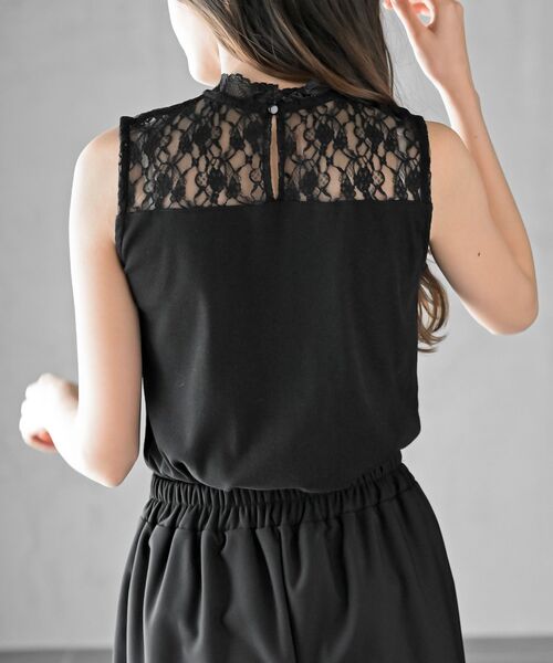 rps（アールピーエス）の「レース切替ハイネックタンクトップ（タンクトップ・レディース・オフホワイト/アイボリー/ブラック/グレイッシュベージュ・M/L）」の10枚目の写真