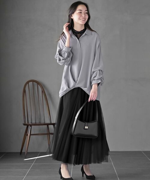 rps（アールピーエス）の「レース切替ハイネックタンクトップ（タンクトップ・レディース・オフホワイト/アイボリー/ブラック/グレイッシュベージュ・M/L）」の12枚目の写真