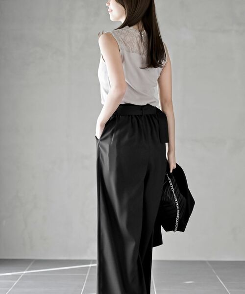 rps（アールピーエス）の「レース切替ハイネックタンクトップ（タンクトップ・レディース・オフホワイト/アイボリー/ブラック/グレイッシュベージュ・M/L）」の16枚目の写真