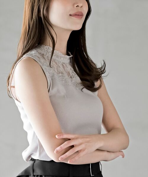 レース切替ハイネックタンクトップ（タンクトップ）｜rps（アール