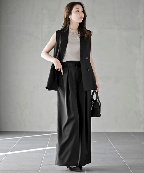 rps（アールピーエス）の「レース切替ハイネックタンクトップ（タンクトップ・レディース・オフホワイト/アイボリー/ブラック/グレイッシュベージュ・M/L）」の21枚目の写真