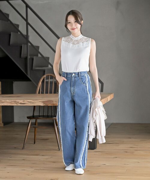 レース切替ハイネックタンクトップ（タンクトップ）｜rps（アール