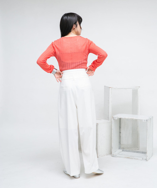 KBF(ケイビーエフ)の「ランダムRIBシアーニット(ニット/セーター・レディース・ブルー系その他/オレンジ系その他/アイボリー・ONE)」の7枚目の写真