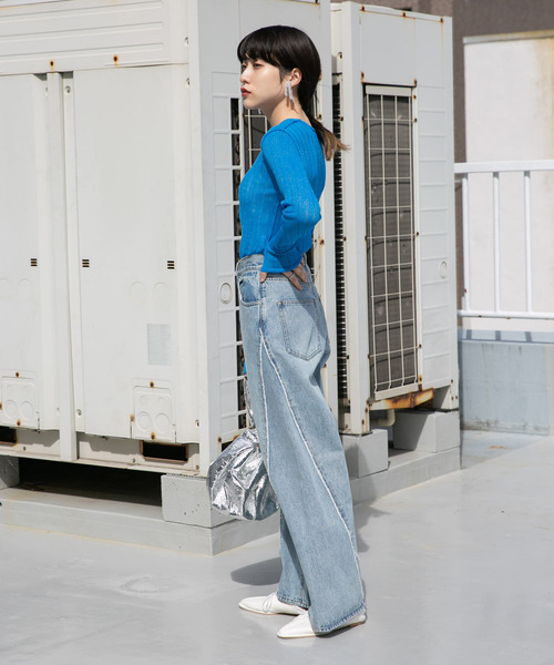 KBF(ケイビーエフ)の「ランダムRIBシアーニット(ニット/セーター・レディース・ブルー系その他/オレンジ系その他/アイボリー・ONE)」の12枚目の写真