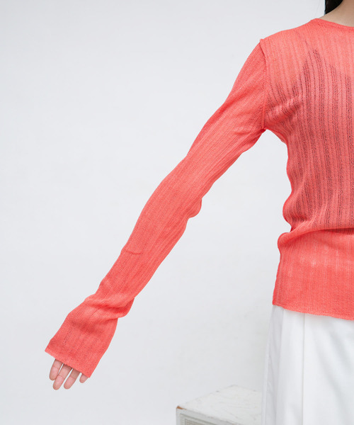 KBF(ケイビーエフ)の「ランダムRIBシアーニット(ニット/セーター・レディース・ブルー系その他/オレンジ系その他/アイボリー・ONE)」の18枚目の写真