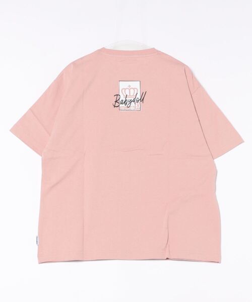 BABYDOLL(ベビードール)の「ステッカー Tシャツ 9257A(Tシャツ/カットソー・レディース・ピンク/ホワイト・L/M)」の3枚目の写真