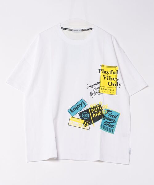 BABYDOLL(ベビードール)の「ステッカー Tシャツ 9257A(Tシャツ/カットソー・レディース・ピンク/ホワイト・L/M)」の15枚目の写真