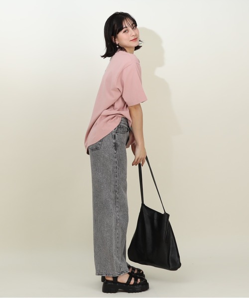 BABYDOLL(ベビードール)の「ステッカー Tシャツ 9257A(Tシャツ/カットソー・レディース・ピンク/ホワイト・L/M)」の5枚目の写真