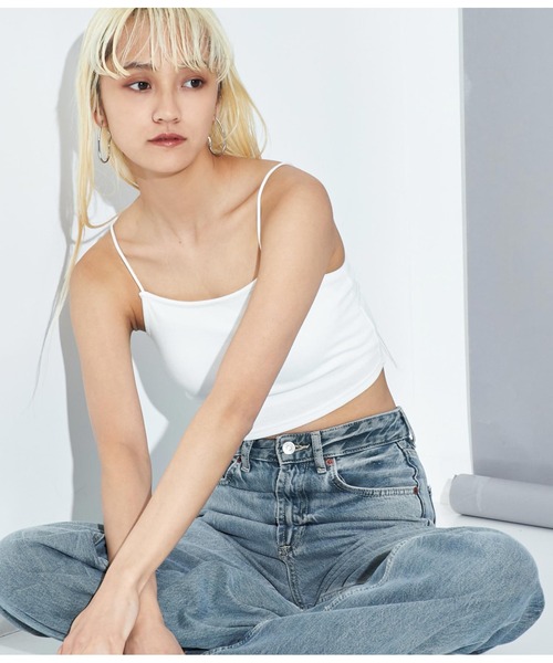 Settimissimo（セッティミッシモ）の「ショート丈 カップ付き キャミソール ブラトップ（キャミソール・レディース・ブラック/ホワイト・FREE）」の4枚目の写真