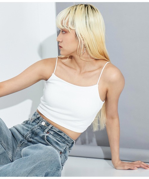 Settimissimo（セッティミッシモ）の「ショート丈 カップ付き キャミソール ブラトップ（キャミソール・レディース・ブラック/ホワイト・FREE）」の5枚目の写真