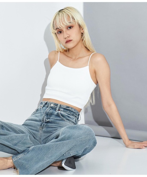 Settimissimo（セッティミッシモ）の「ショート丈 カップ付き キャミソール ブラトップ（キャミソール・レディース・ブラック/ホワイト・FREE）」の6枚目の写真