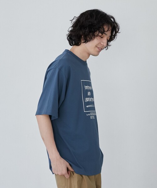 coen(コーエン)の「【WELLTECT】boxロゴプリントTシャツ(WEB限定カラー)(Tシャツ/カットソー・メンズ・ホワイト/ライトグレー/ロイヤルブルー・S/XL/L/M)」の18枚目の写真