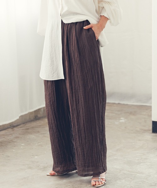 【セール】シアーワッシャーストレートパンツ（その他パンツ）｜hunch（ハンチ）