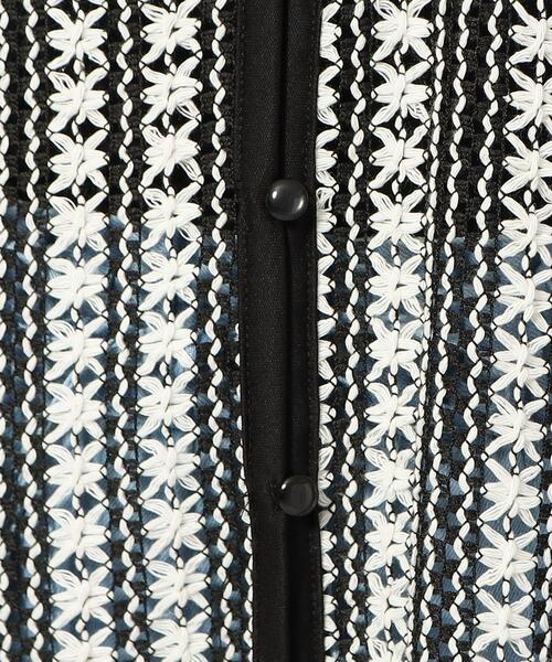 Cutie Blonde（キューティーブロンド）の「◆羽織るだけでこなれる バイカラーレース ロングジレ（ベスト・レディース・ネイビー系2/キャメル/ブラック系2・00）」の8枚目の写真