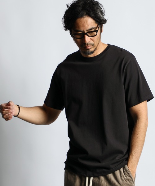 The DUFFER of ST.GEORGE（ザダファーオブセントジョージ）の「BASIC AWESOME TEE：ベーシックデザイン シンプル ワンポイントTシャツ（Tシャツ/カットソー・メンズ・グリーン/ライトピンク/ライトブルー/ブラック/ホワイト/チャコールグレー・X-LARGE/LARGE/MEDIUM/SMALL）」の3枚目の写真