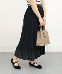 CEMONEMO | チュール サテン プリーツ スカート(スカート)