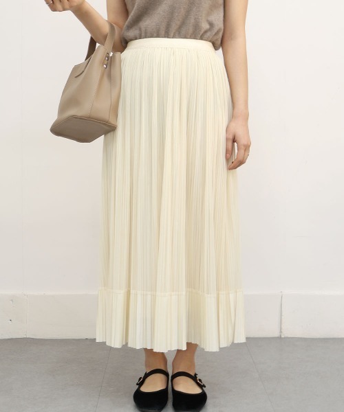 CEMONEMO（セモネモ）の「チュール サテン プリーツ スカート（スカート・レディース・アイボリー/ブラック・FREE）」の11枚目の写真