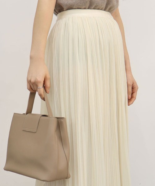 CEMONEMO（セモネモ）の「チュール サテン プリーツ スカート（スカート・レディース・アイボリー/ブラック・FREE）」の10枚目の写真