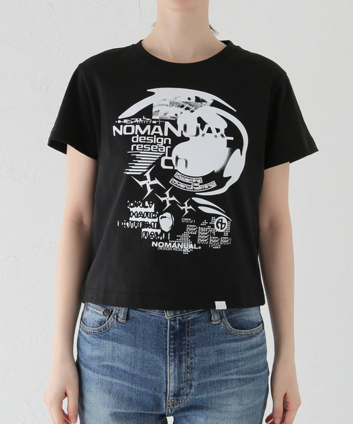 NOMANUAL(NOMANUAL)の「NOMANUAL RAVE T-SHIRT NM52TS0 8M1(Tシャツ/カットソー・レディース・ブラック/ホワイト・SMALL)」の4枚目の写真