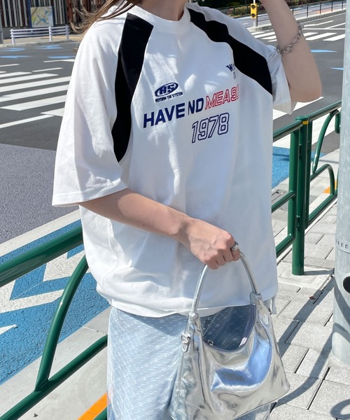 WEGO(ウィゴー)の「WEGO/モーターグラフィックビッグT(Tシャツ/カットソー・レディース・グレー/ホワイト・FREE)」の6枚目の写真