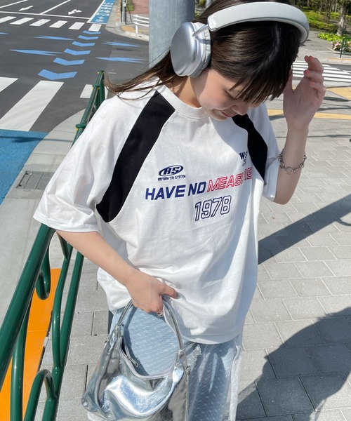 WEGO(ウィゴー)の「WEGO/モーターグラフィックビッグT(Tシャツ/カットソー・レディース・グレー/ホワイト・FREE)」の7枚目の写真