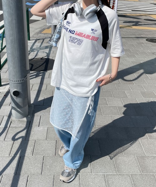 WEGO(ウィゴー)の「WEGO/モーターグラフィックビッグT(Tシャツ/カットソー・レディース・グレー/ホワイト・FREE)」の8枚目の写真