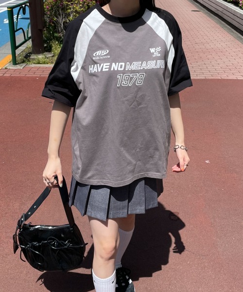 WEGO(ウィゴー)の「WEGO/モーターグラフィックビッグT(Tシャツ/カットソー・レディース・グレー/ホワイト・FREE)」の9枚目の写真