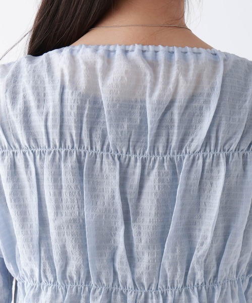 repipi armario（レピピ アルマリオ）の「リボンシャーリングブラウス（シャツ/ブラウス・キッズ・ブルー/イエロー/アイボリー・SMALL/LARGE/MEDIUM）」の18枚目の写真