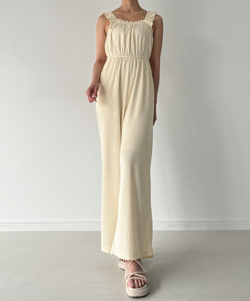 JUNOAH(ジュノア)の「肩フリルリブオールインワン(つなぎ/オールインワン・レディース・ブラック/アイボリー/チャコール・MEDIUM/LARGE/X-LARGE)」の13枚目の写真