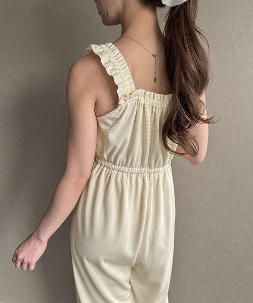 JUNOAH(ジュノア)の「肩フリルリブオールインワン(つなぎ/オールインワン・レディース・ブラック/アイボリー/チャコール・MEDIUM/LARGE/X-LARGE)」の16枚目の写真