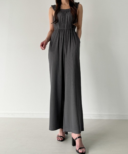 JUNOAH(ジュノア)の「肩フリルリブオールインワン(つなぎ/オールインワン・レディース・ブラック/アイボリー/チャコール・MEDIUM/LARGE/X-LARGE)」の18枚目の写真