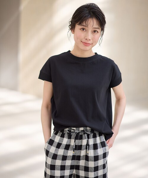ANY(エニィ)の「ニットリブフレンチスリーブプルオーバー(Tシャツ/カットソー・レディース・グリーン系/アイボリー系/ブラウン系/ブラック系・F)」の3枚目の写真