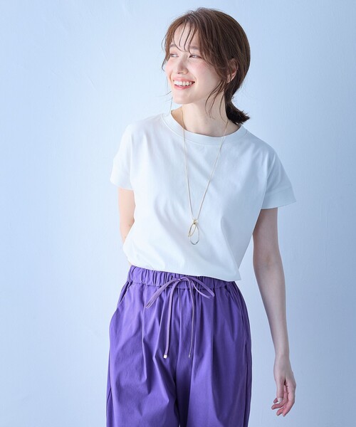 ANY(エニィ)の「ニットリブフレンチスリーブプルオーバー(Tシャツ/カットソー・レディース・グリーン系/アイボリー系/ブラウン系/ブラック系・F)」の2枚目の写真