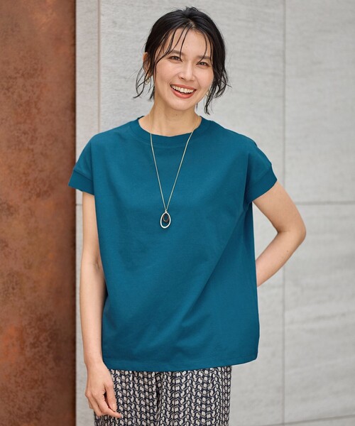 ANY(エニィ)の「ニットリブフレンチスリーブプルオーバー(Tシャツ/カットソー・レディース・グリーン系/アイボリー系/ブラウン系/ブラック系・F)」の4枚目の写真