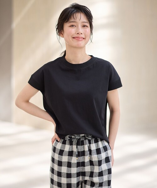 ANY(エニィ)の「ニットリブフレンチスリーブプルオーバー(Tシャツ/カットソー・レディース・グリーン系/アイボリー系/ブラウン系/ブラック系・F)」の6枚目の写真