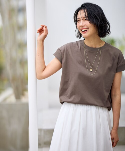 ANY(エニィ)の「ニットリブフレンチスリーブプルオーバー(Tシャツ/カットソー・レディース・グリーン系/アイボリー系/ブラウン系/ブラック系・F)」の16枚目の写真