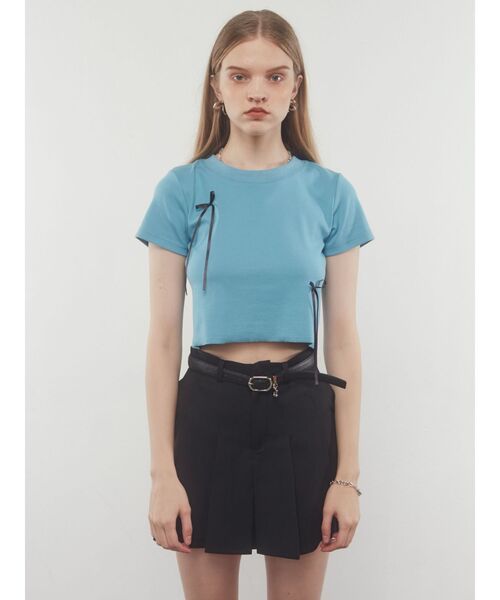 EMODA（エモダ）の「ポイントリボンTシャツ（Tシャツ/カットソー・レディース・ホワイト/ブラック/ブルー/グリーン/グレー・FREE）」の10枚目の写真