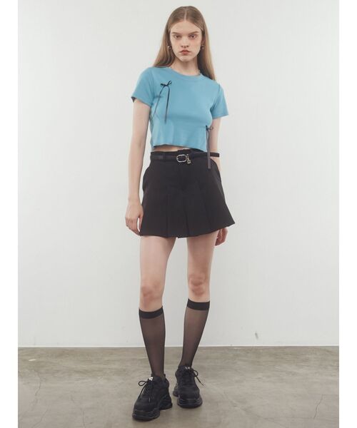 EMODA（エモダ）の「ポイントリボンTシャツ（Tシャツ/カットソー・レディース・ホワイト/ブラック/ブルー/グリーン/グレー・FREE）」の12枚目の写真