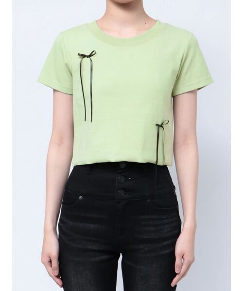 EMODA（エモダ）の「ポイントリボンTシャツ（Tシャツ/カットソー・レディース・ホワイト/ブラック/ブルー/グリーン/グレー・FREE）」の13枚目の写真