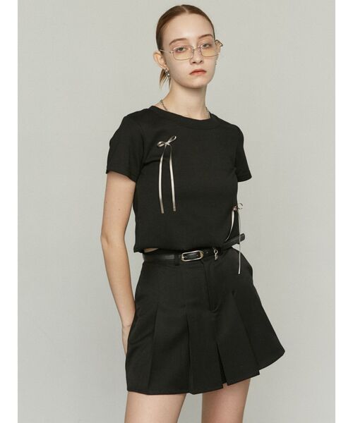 EMODA（エモダ）の「ポイントリボンTシャツ（Tシャツ/カットソー・レディース・ホワイト/ブラック/ブルー/グリーン/グレー・FREE）」の14枚目の写真